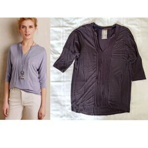 Anthropologie Dolan Left Coast Pleat Line Top 3/4 Sleeve Dolman Blouse Tee Shirt